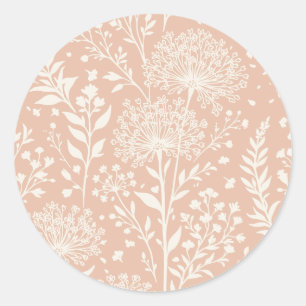 Sweet Dandelion Neutral - Warm Apricot Classic Round Sticker
