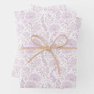 Sweet Dandelion Warm Lilac - Neutral Wrapping Paper Sheets