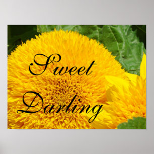 Sweet Darling art prints Bright Yellow Sunflower
