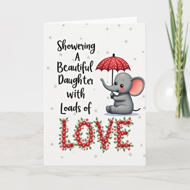 Sweet Daughter Floral Love Card (Front)
