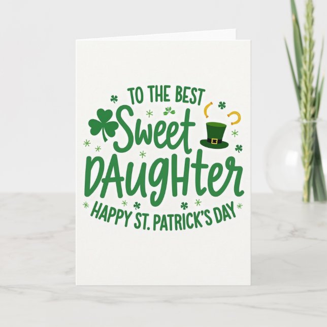 Sweet Daughter St Patricks Day Art Card (Front)