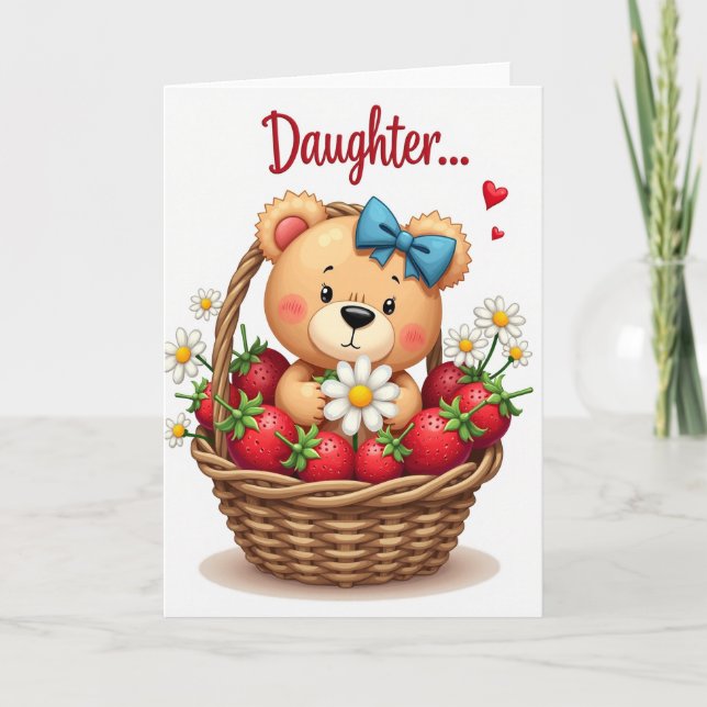 Sweet Daughter Strawberries Card (Front)