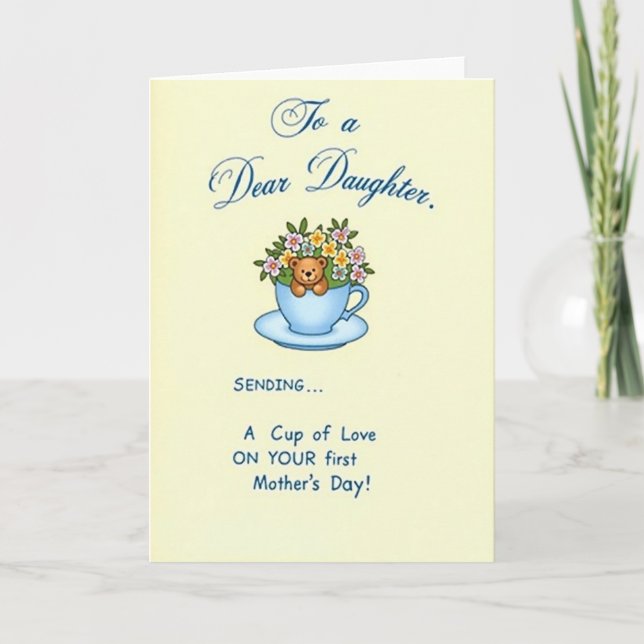 Sweet Daughter Teacup Mothers Day Card (Front)