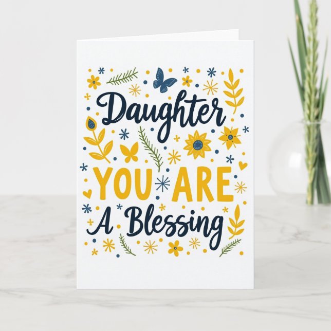 Sweet Daughters Day Floral Card (Front)