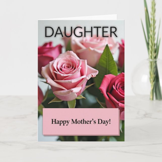 Sweet Daughters Day Rose Card (Front)