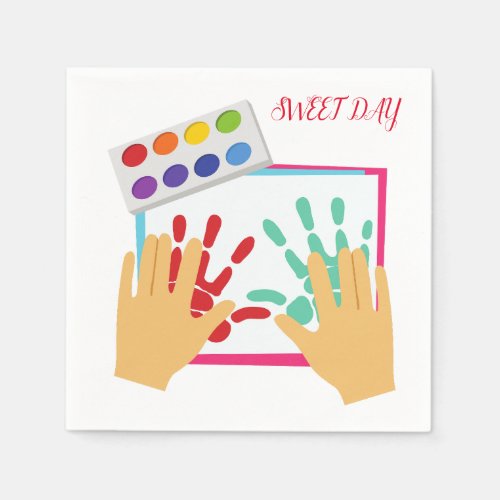 Sweet Daydreams Colorful Bliss Painting Graphic  Napkins