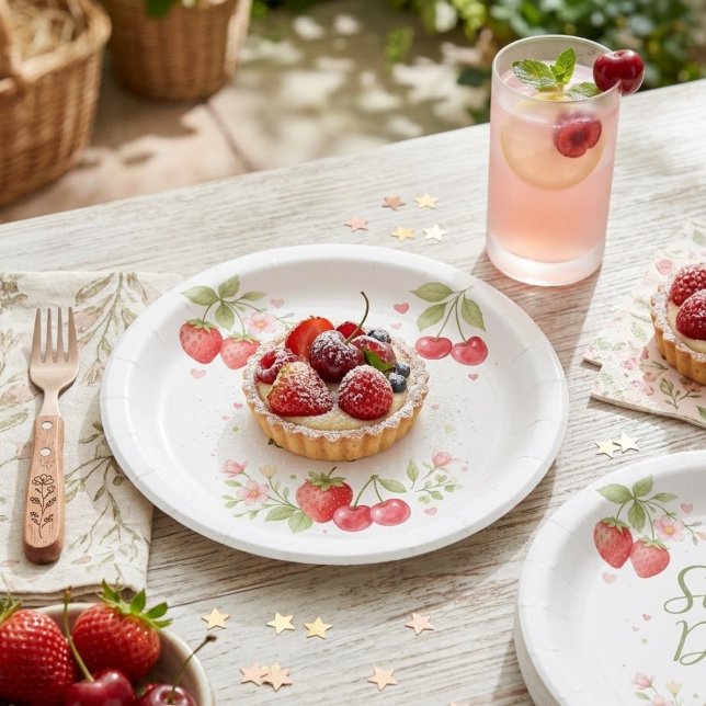 Sweet Days Floral Fruit Paper Plates (Creator Uploaded)