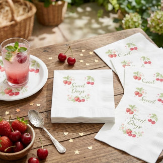 Sweet Days Watercolor Fruit Floral Napkins