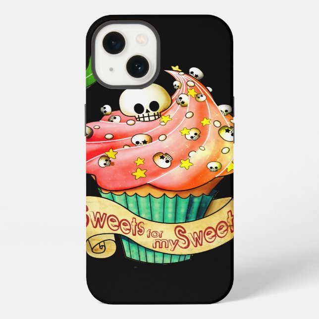 Sweet & Deadly  Skull Cupcake Iphone Case (Back)