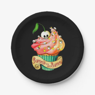 Sweet & Deadly Skull Cupcake Paper Plates