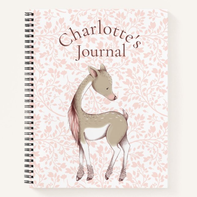 Sweet Dear Illustration/Name Personalized Journal/ Notebook (Front)