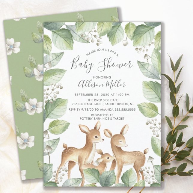Sweet Deer Couple Baby Shower Invitation (Creator Uploaded)