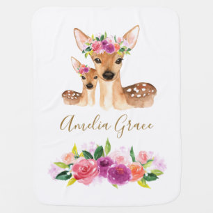 Sweet Deer Mom And Baby Blanket