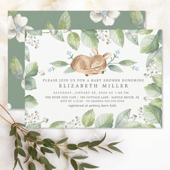 Sweet Deer Neutral Baby Shower Invitation (Creator Uploaded)