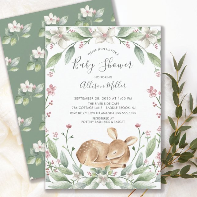 Sweet Deer Neutral Baby Shower Invitation (Creator Uploaded)
