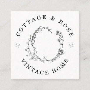 Sweet & Delicate Shabby Cottage Floral Square Business Card