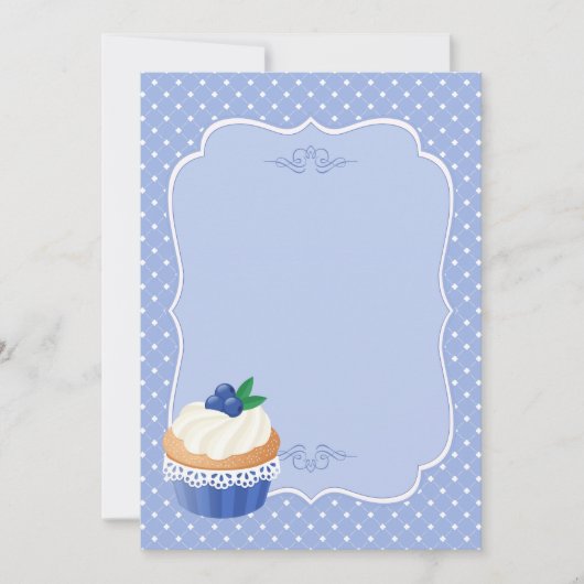 Sweet Delicious Blueberry Cupcake Blue Blank (Front)