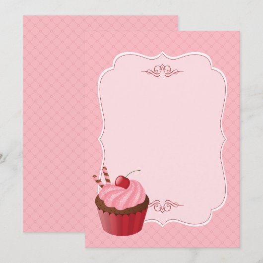 Sweet Delicious Cherry Cupcake Pink Blank (Front/Back)