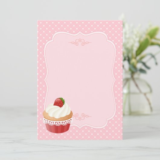 Sweet Delicious Strawberry Cupcake Pink Blank (Standing Front)
