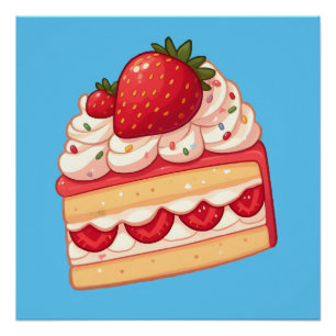 Sweet Delight: Strawberry Shortcake glossy Poster
