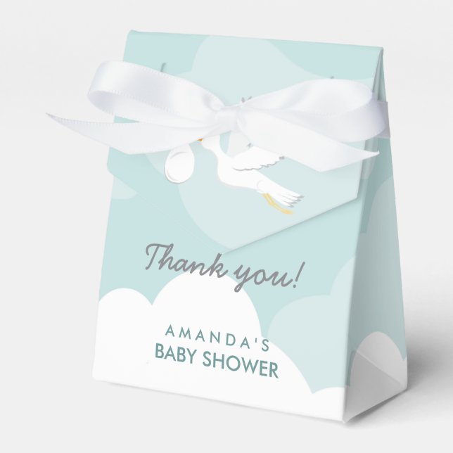 Sweet Delivery Stork Baby Shower Favor Box (Front Side)