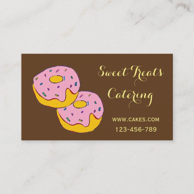 Sweet dessert catering company icing doughnut business card (Front)
