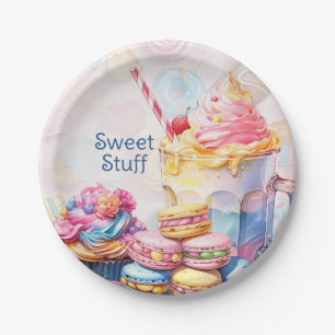 Sweet Dessert-Themed Birthday Tableware Paper Plates