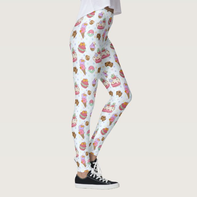 Sweet Dessert Treats Pattern Leggings (Right)
