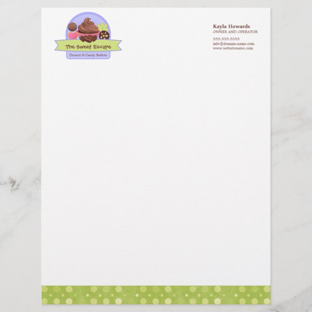 Sweet Desserts Bakery Letterhead (Front)