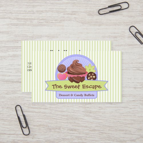 Sweet Desserts Green Business Card