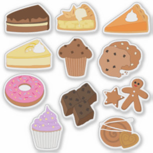 Sweet Desserts, Pastries, Bakes and Cakes Sticker