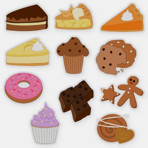 Sweet Desserts Pastries Bakes and Cakes Sticker