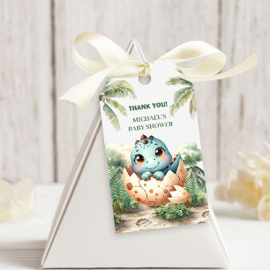 Sweet Dino Baby Shower Hatching Soon Gift Tags
