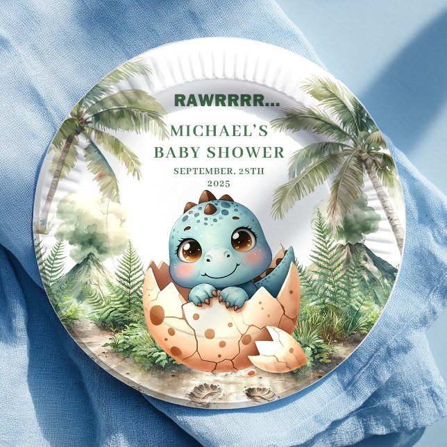 Sweet Dino Baby Shower Hatching Soon Name Plates (Sweet Dino Baby Shower Hatching Soon Name Plates)