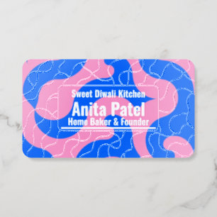 Sweet Diwali Kitchen Small Biz Home Baker Founder  Foil Spot Gloss Business Cards