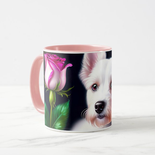 Sweet Dog And Rose Collection Mug (Front Left)