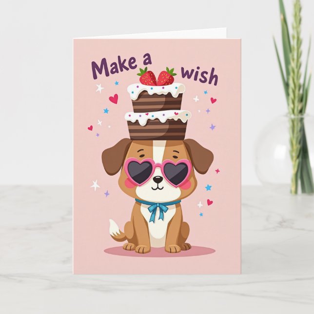 Sweet Dog Birthday Card (Front)