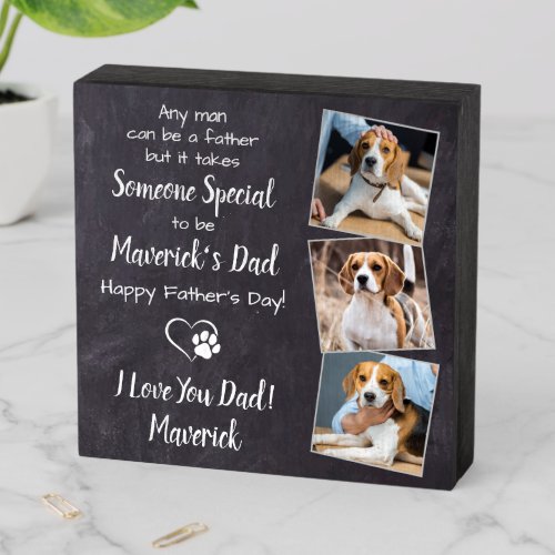 Sweet Dog Dad Personalized Fathers Day Pet Photo Wooden Box Sign