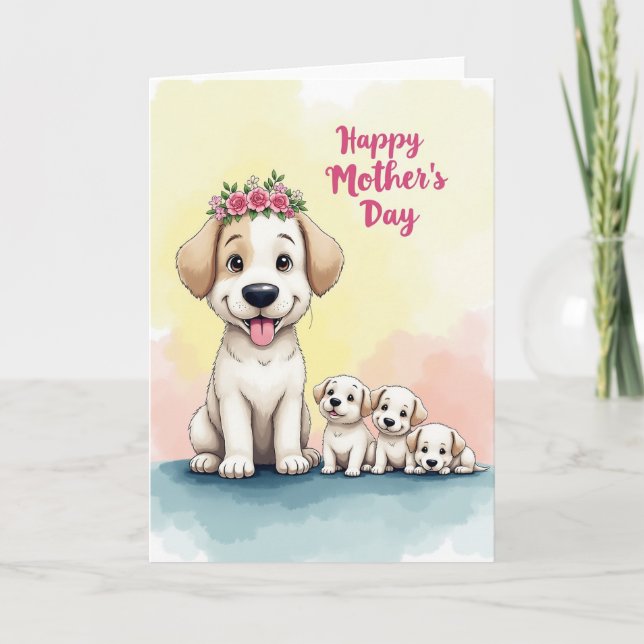Sweet Dog Family Mothers Day Card (Front)
