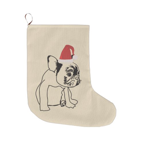 Sweet Dog French Bulldog Dog Large Christmas Stocking