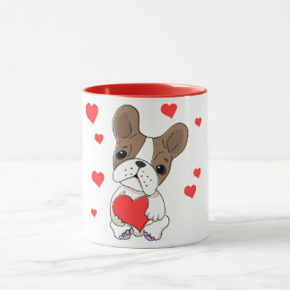 "Sweet Dog Holding Heart" Mug