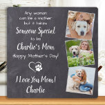 Sweet Dog Mom Personalized Pet Photo Mother's Day  Plaque<br><div class="desc">"Any woman can be a mother , but it takes someone special to be Your Dog Mom ." ! This Mothers Day give Mom a cute personalized pet photo plaque from her best friend. Personalize with the dog's name & favorite photos. This dog mom mothers day plaque will be a...</div>