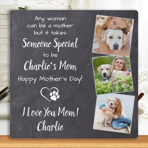 Sweet Dog Mom Personalized Pet Photo Mothers Day  Plaque