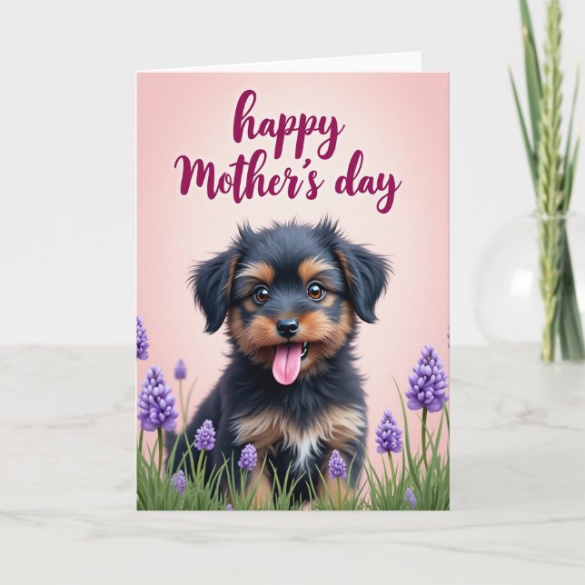 Sweet Dog Mothers Day Art Card (Front)