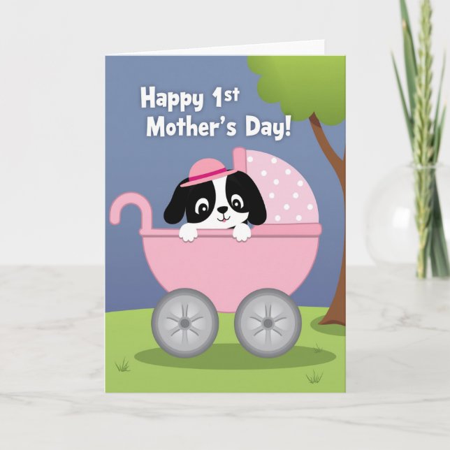Sweet Dog Mothers Day First Card (Front)