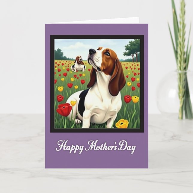 Sweet Dog Mothers Day Scene Card (Front)