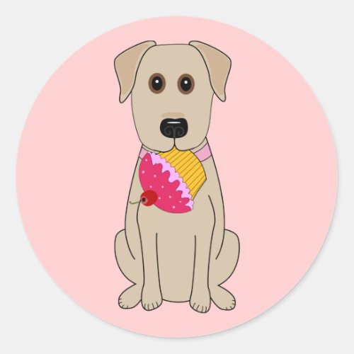 Sweet Dog Pink Classic Round Sticker