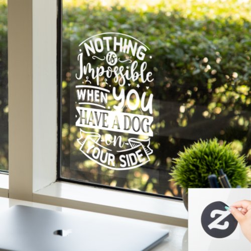 Sweet Dog Quote Typography White Window Cling