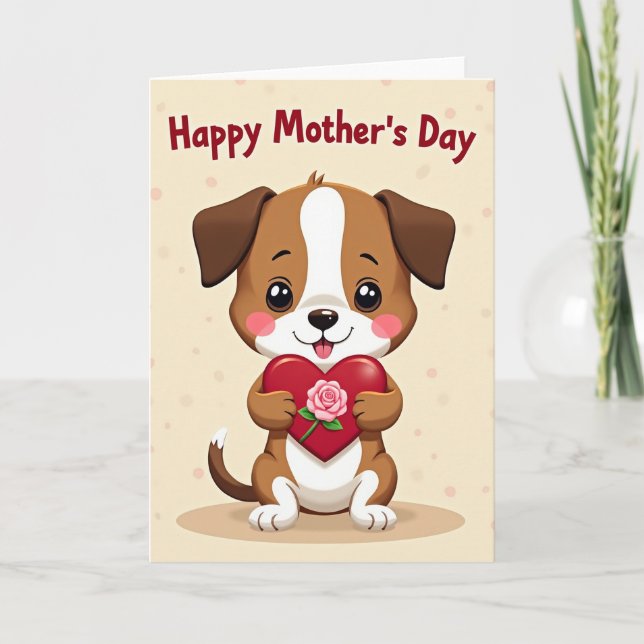 Sweet Dog Rose Mothers Day Card (Front)