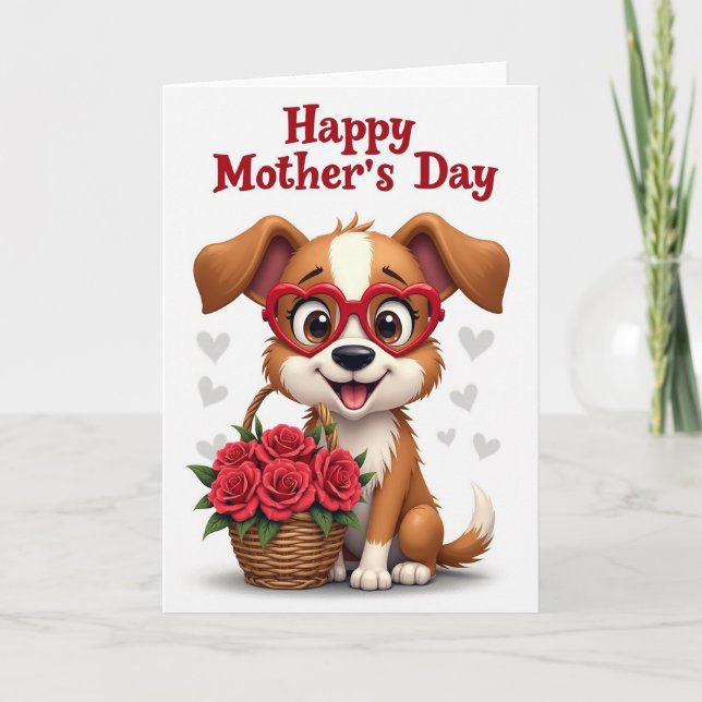 Sweet Dog Roses Mothers Day Card (Front)